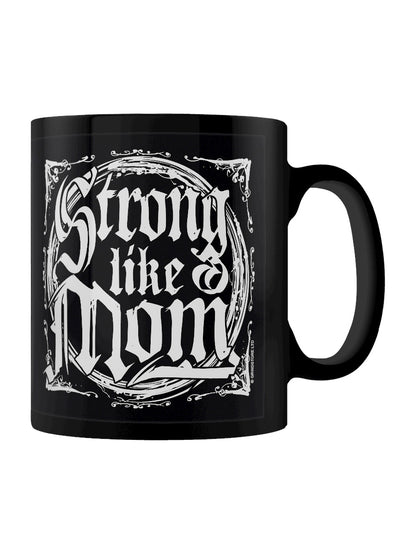 Strong Like A Mom Black Mug