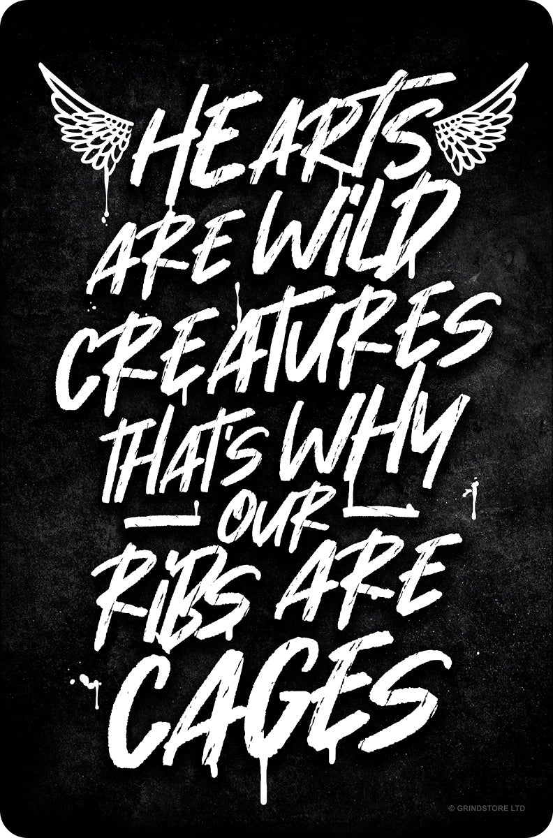 Hearts Are Wild Creatures Greet Tin Card