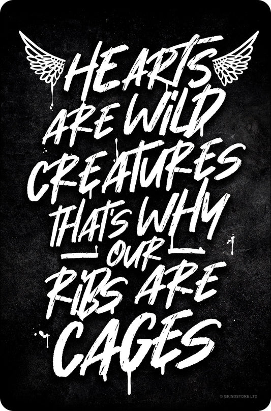 Hearts Are Wild Creatures Greet Tin Card
