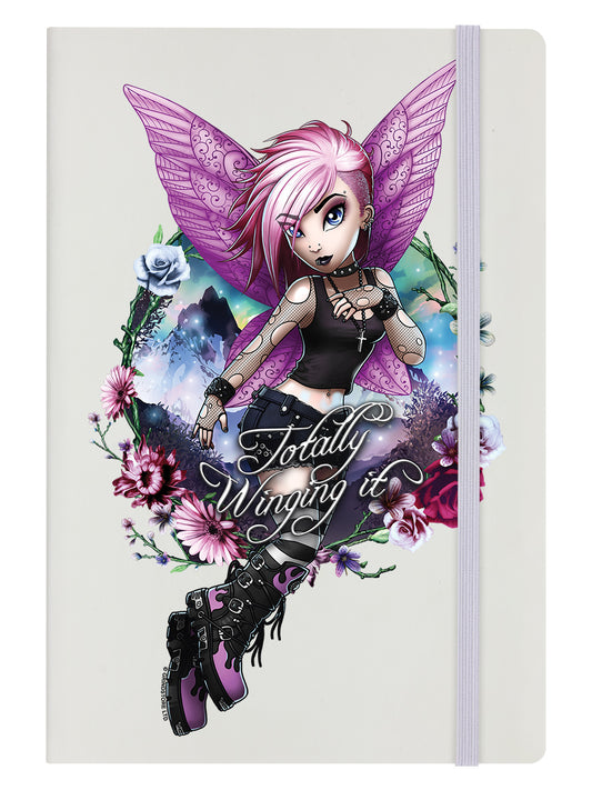 Hexxie Violet Totally Winging It Cream A5 Hard Cover Notebook