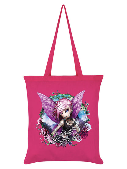 Hexxie Violet Totally Winging It Pink Tote Bag