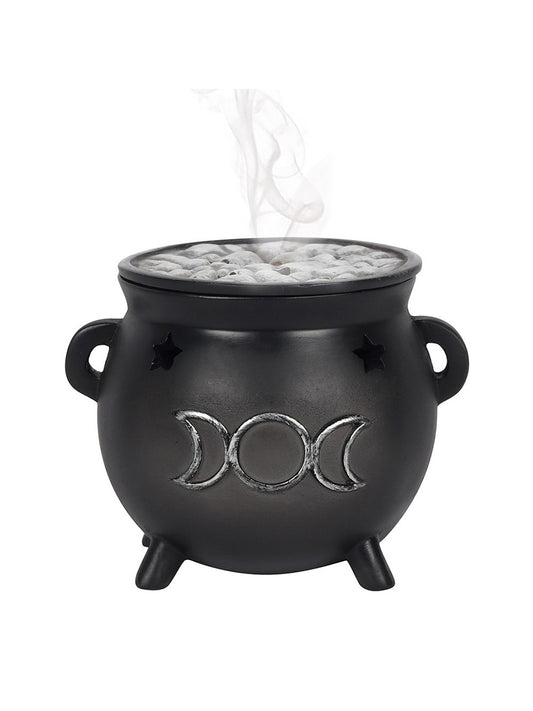 Triple Moon Cauldron Incense Cone Burner