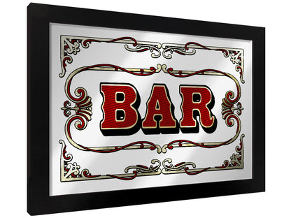Framed Bar Mirrored Tin Sign