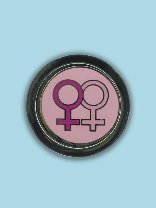 Pink Female/Female Same Sex Enamel Pin Badge