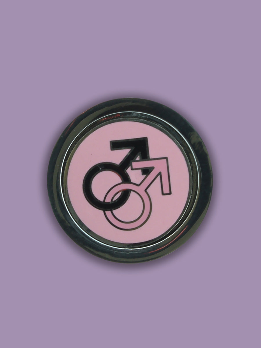 Pink Male/Male Same Sex Enamel Pin Badge