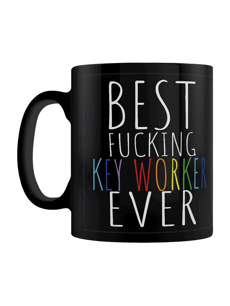 Best Fucking Key Worker Ever Black Mug