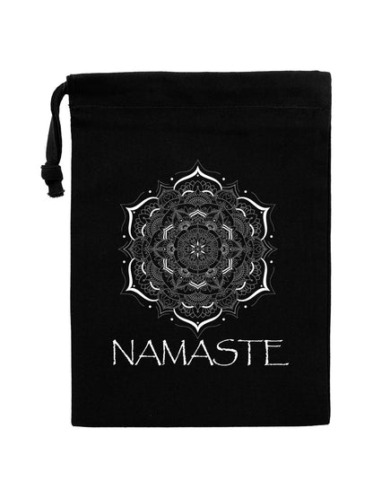 Namaste Black Drawstring Bag