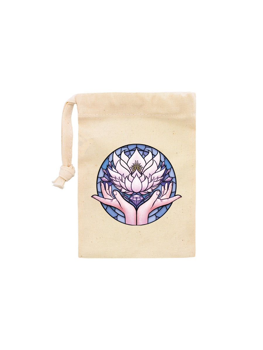 Divine Lotus Small Cream Crystal Bag