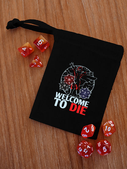 Welcome To Die Small Black Dice Bag