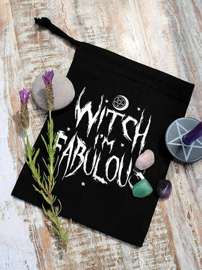 Witch I'm Fabulous Black Crystal Bag