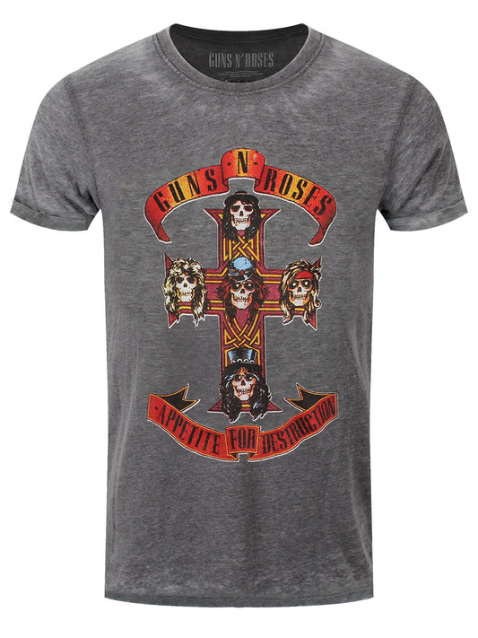 Guns N Roses Appetite For Destruction Men's Burnout T-Shirt