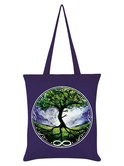 Spiritual Tree Of Life Purple Tote Bag