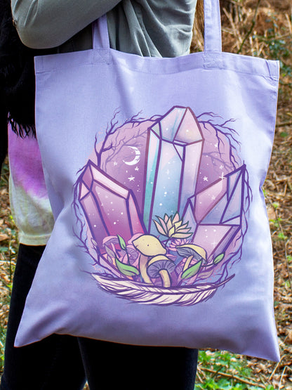 Mystical Mushrooms Lilac Tote Bag