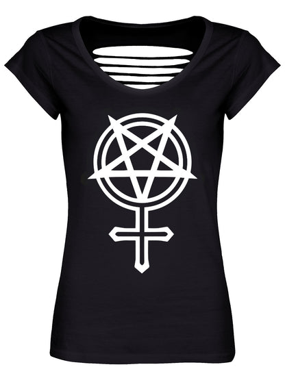 Feminist Goth Ladies Black Razor Back T-Shirt