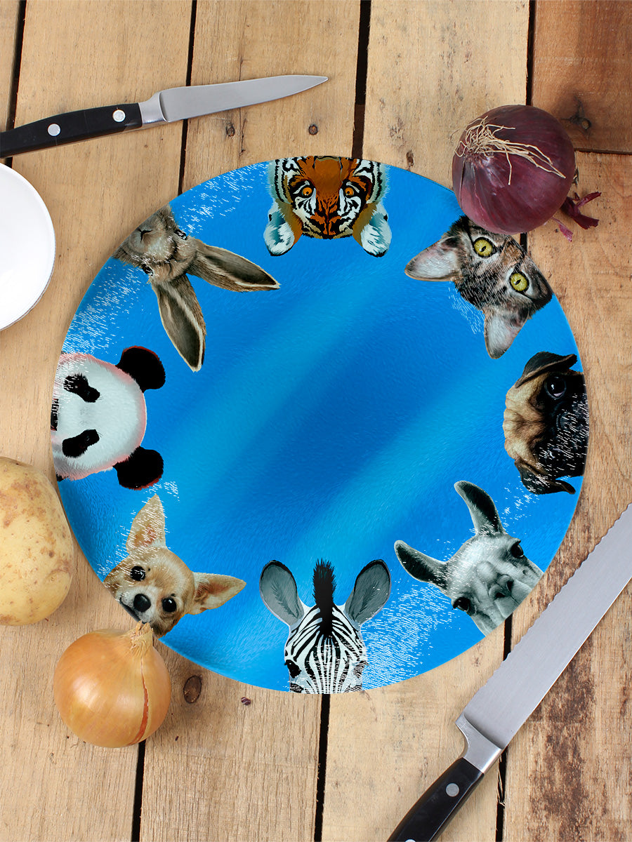 Inquisitive Creatures Glass Chopping Board