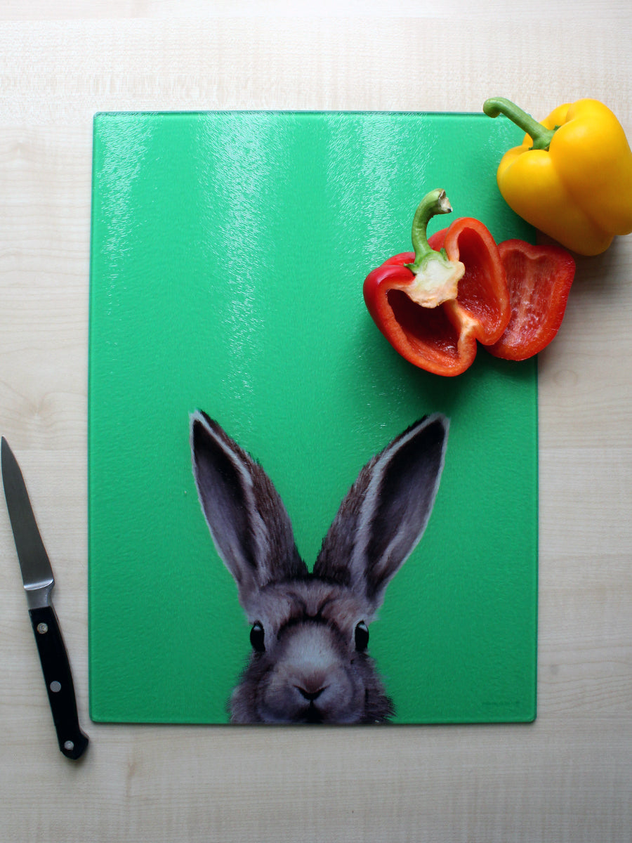 Inquisitive Creatures Hare Glass Chopping Board