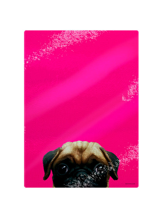Inquisitive Creatures Pug Glass Chopping Board