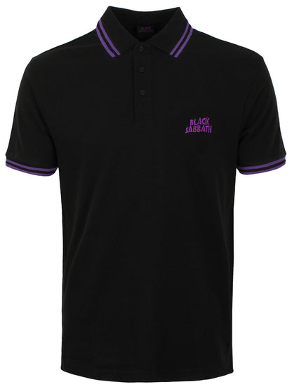 Black Sabbath Wavy Logo Men's Black Polo Shirt