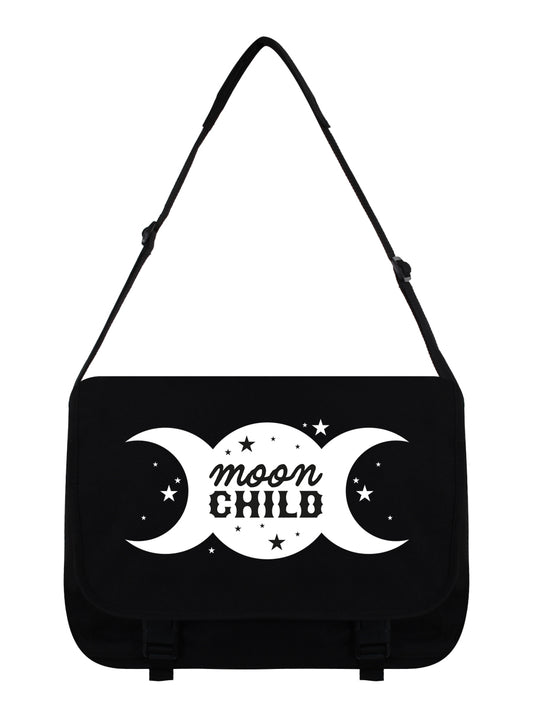 Moon Child Black Messenger Bag