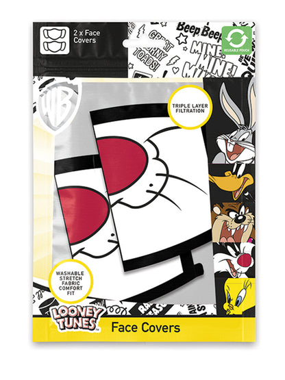 Looney Tunes Sylvester Adjustable Face Mask Set Of 2