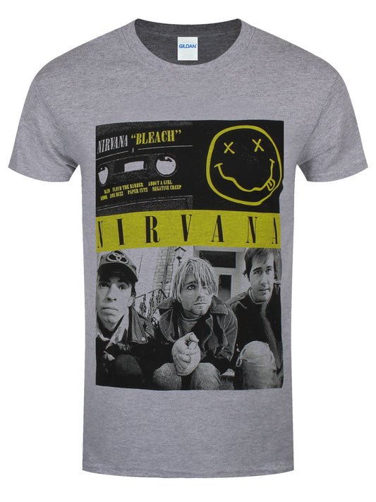 Nirvana Bleach Cassettes Men's Grey T-Shirt