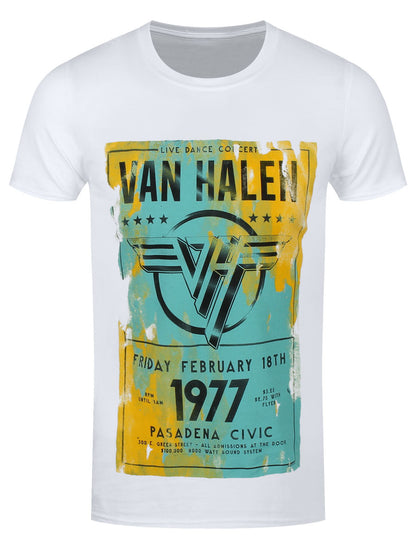 Van Halen Pasadena '77 Men's White T-Shirt