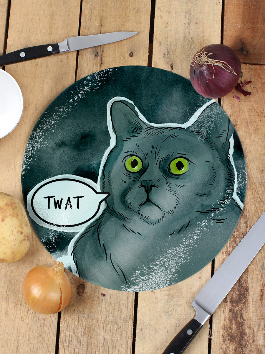 Cute But Really Abusive - Twat Glass Chopping Board