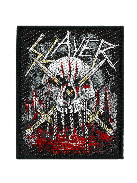 SLAYER - SKULL EMBROIDERED CUT OUT BACK PATCH