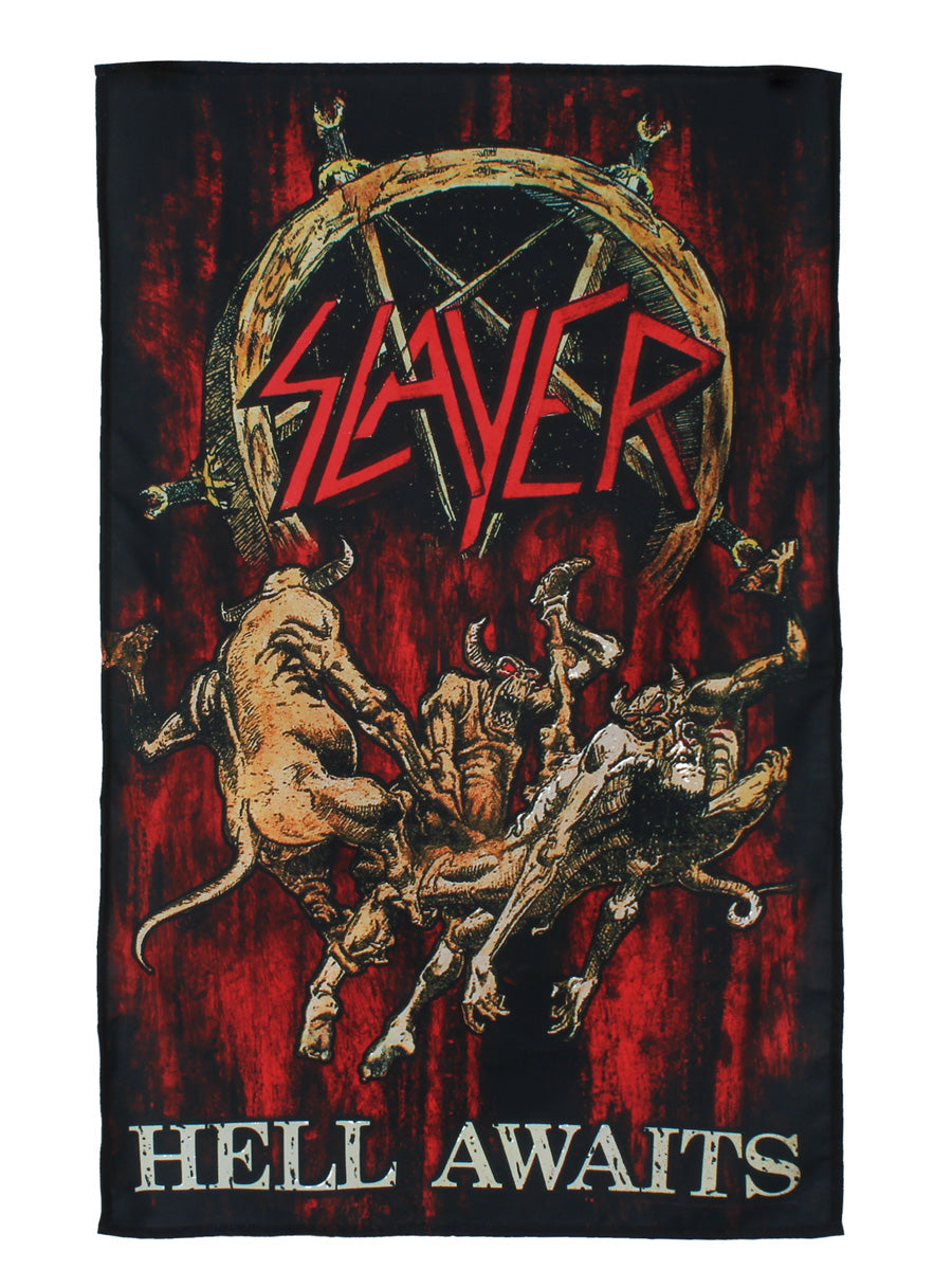 Slayer Hell Awaits Textile Flag