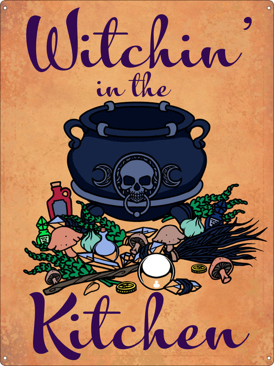 Witchin' in the Kitchen Tin Sign