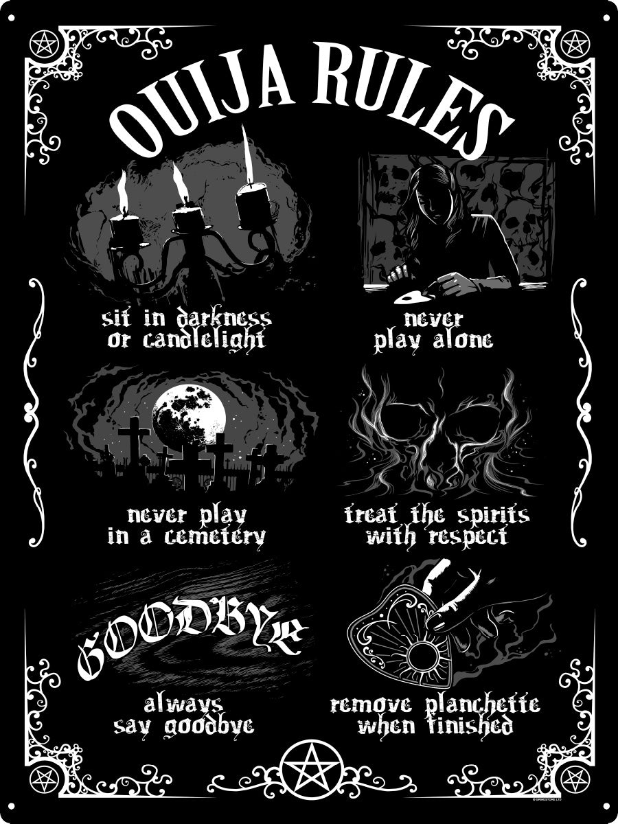 Ouija Board Rules Tin Sign