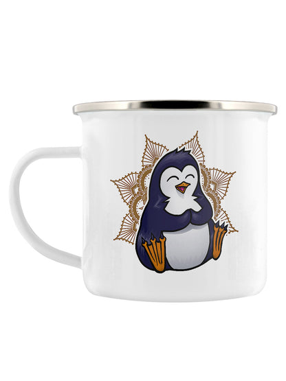 Psycho Penguin Namaste Away From Me Enamel Mug
