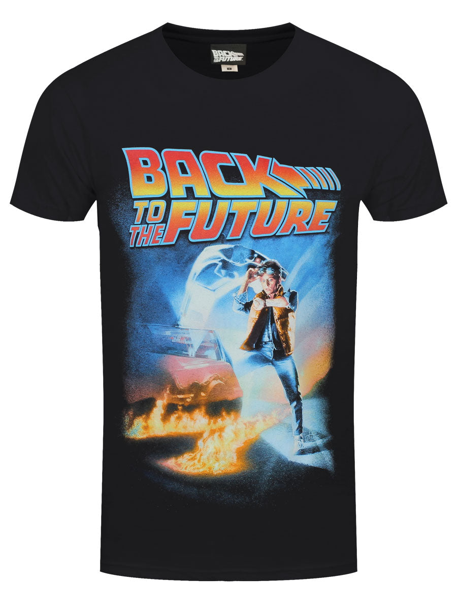 Back To The Future Poster Men's Black T-Shirt