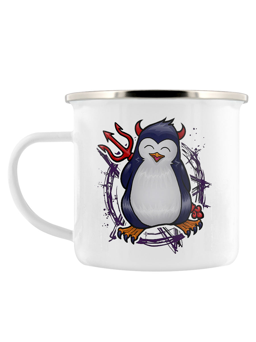 Psycho Penguin Cute But Devilish Enamel Mug