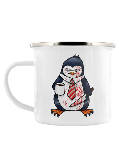 Psycho Penguin Not A Morning Person Enamel Mug