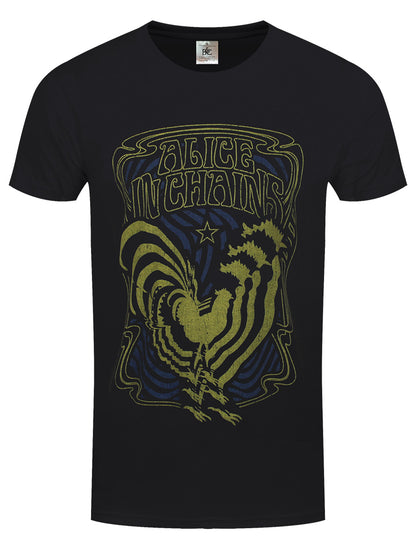 Alice In Chains Psychedelic Rooster Men's Black T-Shirt