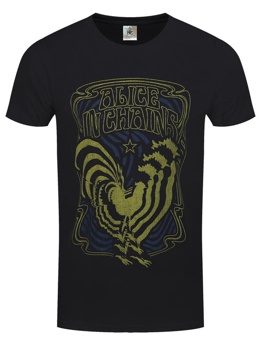 Alice In Chains Psychedelic Rooster Men's Black T-Shirt