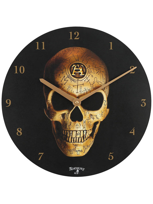 Alchemy Omega Skull Wall Clock