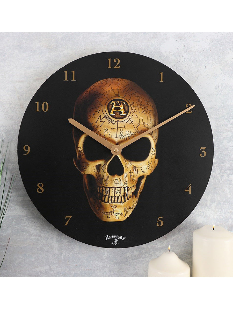 Alchemy Omega Skull Wall Clock