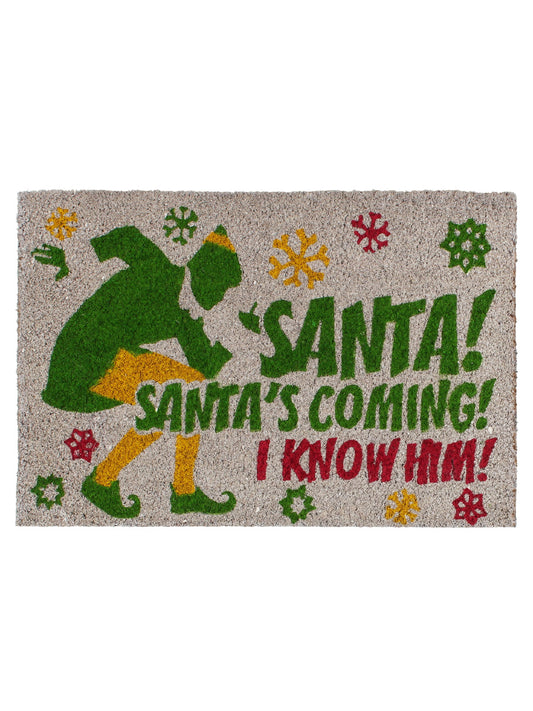 Elf Santa's Coming Doormat