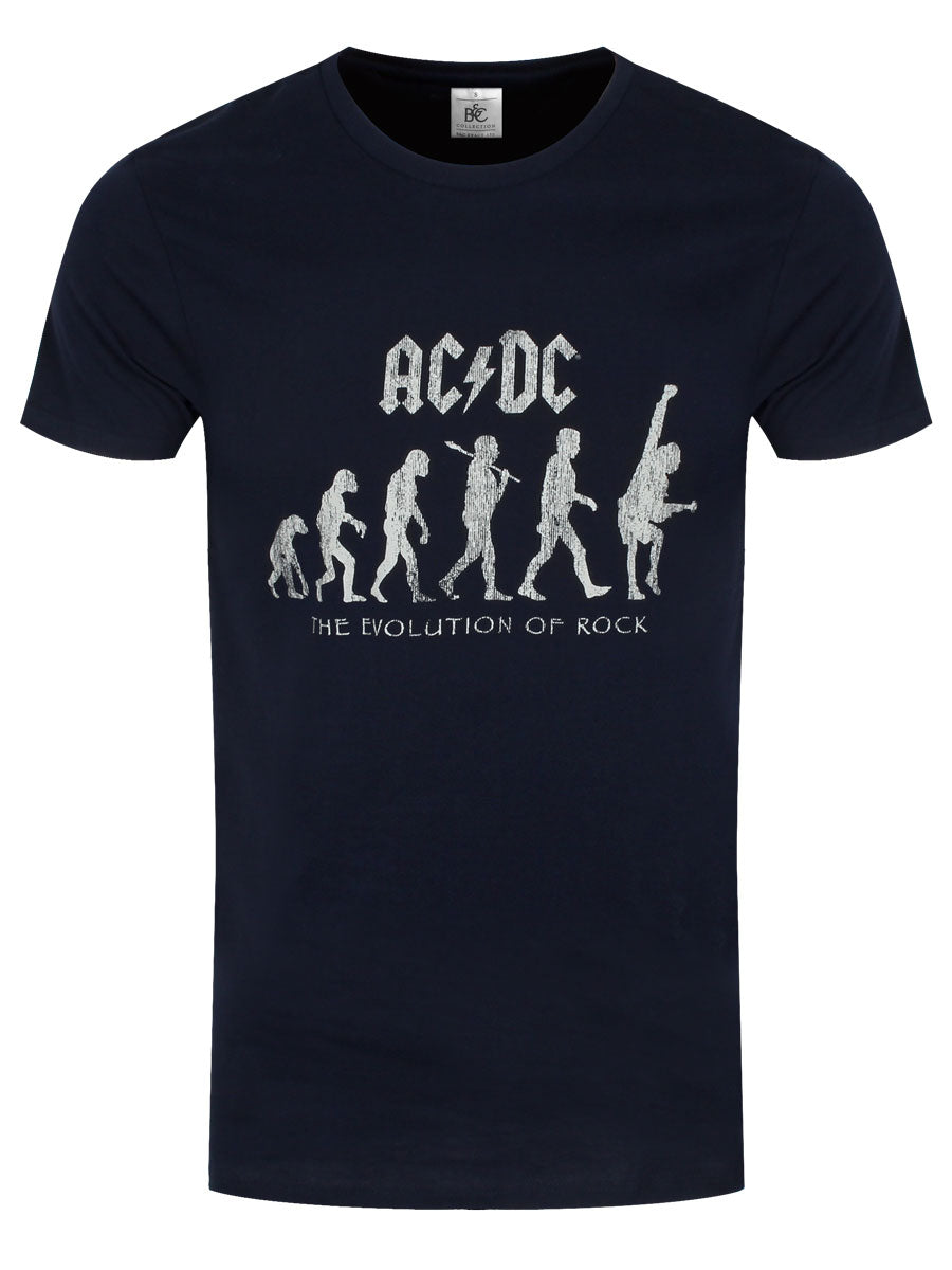 AC/DC Evolution Of Rock Men's Navy Blue T-Shirt