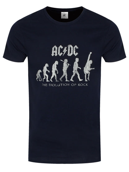 AC/DC Evolution Of Rock Men's Navy Blue T-Shirt