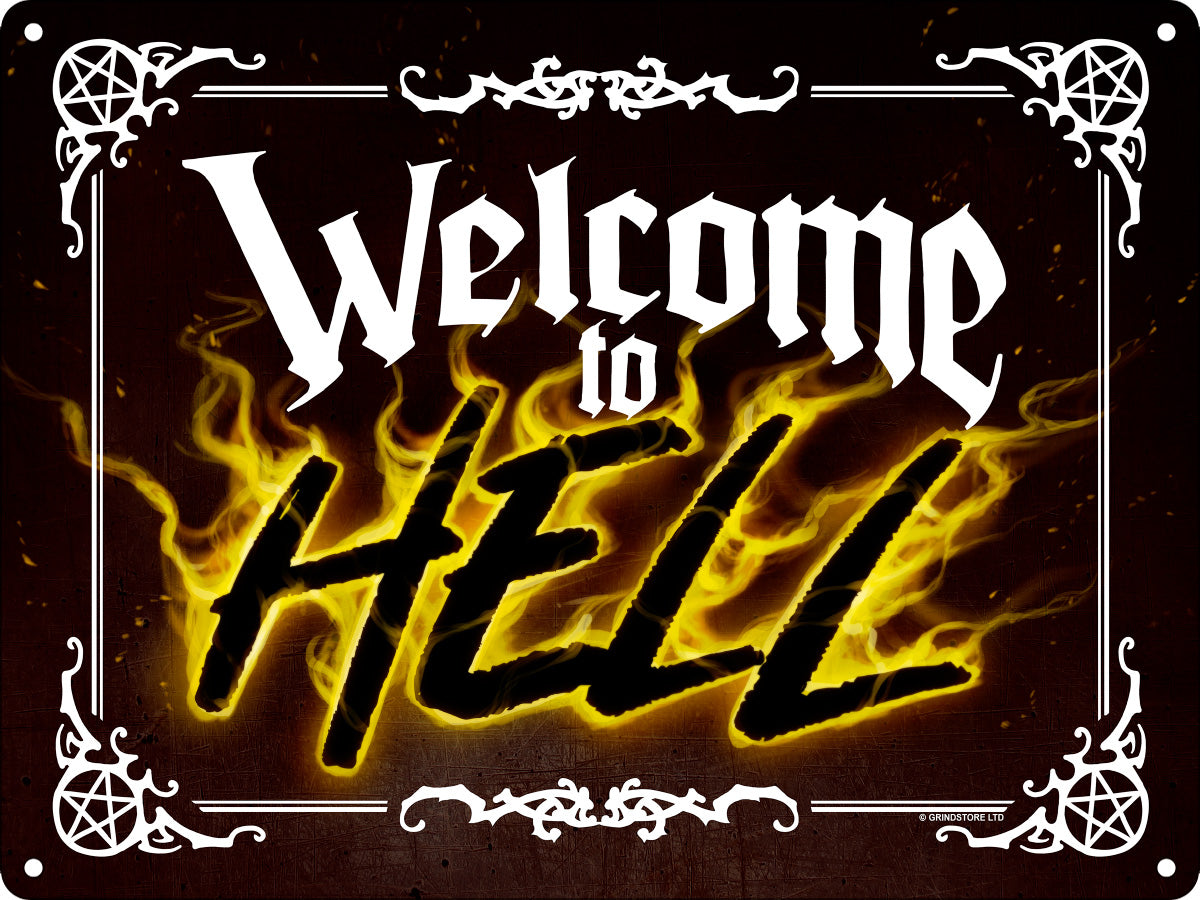 Welcome To Hell Mini Tin Sign