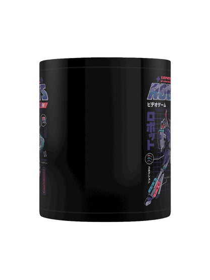 Ilustrata Video Game Robots Black Coffee Mug