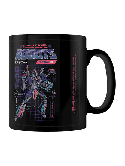 Ilustrata Video Game Robots Black Coffee Mug