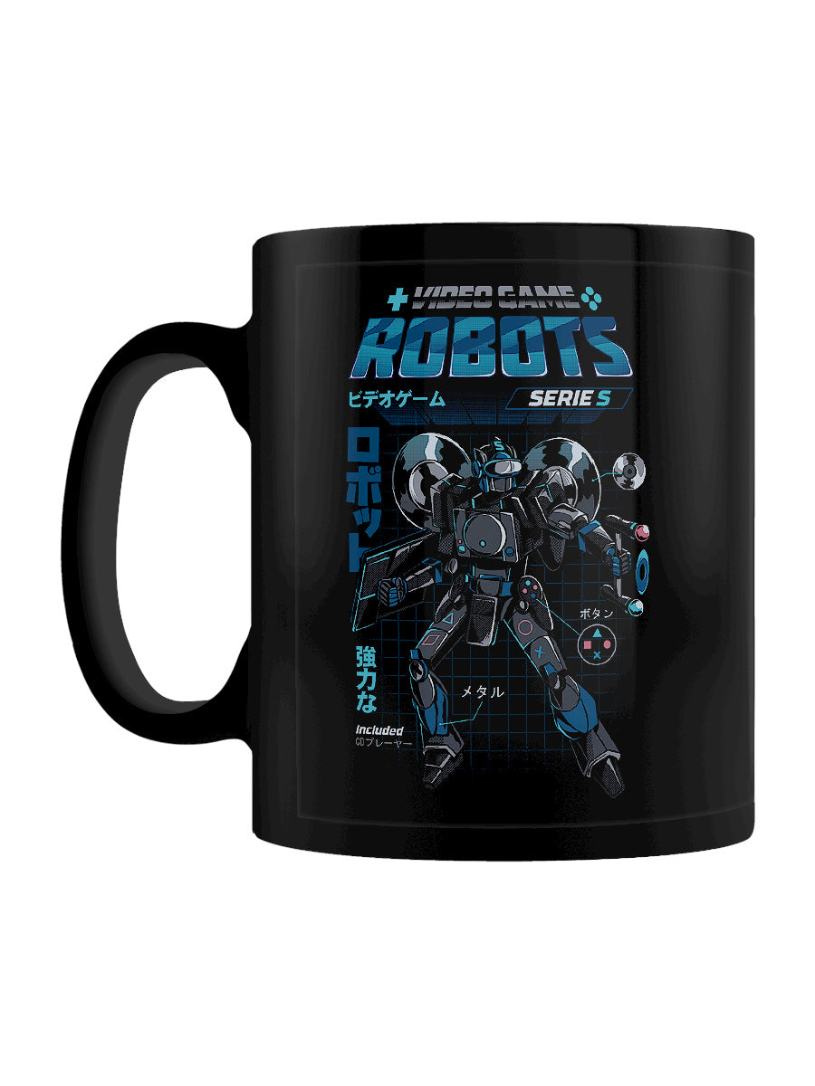 Ilustrata Video Game Robots Serie S Black Coffee Mug