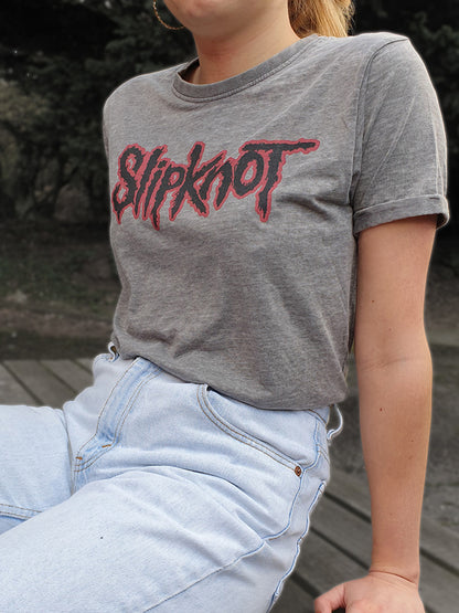 Slipknot Logo Burnout Men's Charcoal T-Shirt