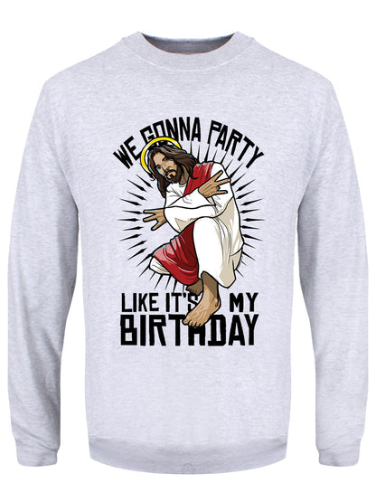 We Gonna Party Like It's My Birthday Men's Grey Christmas Jumper