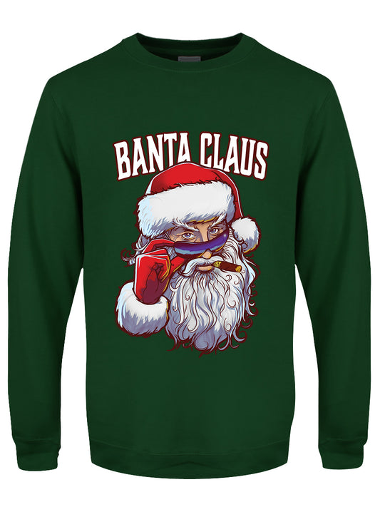 Banta Claus Men's Bottle Green Christmas Jumper