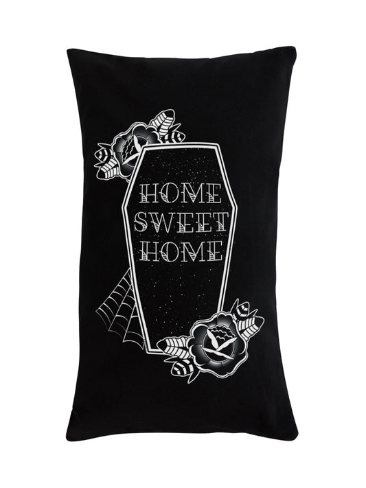 Home Sweet Home Coffin Black Rectangular Cushion